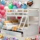 preview thumbnail 2 of 16, Twin over Full Bunk Bed with Storage, Maximized Space, Split Into 2 Beds, Versatility Galore, Solid Construction, White