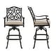 preview thumbnail 7 of 14, Clihome Outdoor Cast Aluminum Vintage Carved Barstools Chairs with Cushions (Set of 2)