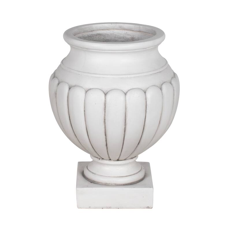 Christopher Knight Home - 23.03"H Classical Scalloped Lightweight Concrete Pedestal Urn Planter for Garden & Front Porch