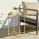 preview thumbnail 3 of 28, Adeco Gold End Table Metal Waterproof Snack Beside Table Accent Coffee Table - 16.9""(D)x 16.9""(W)x 20.5""(H)