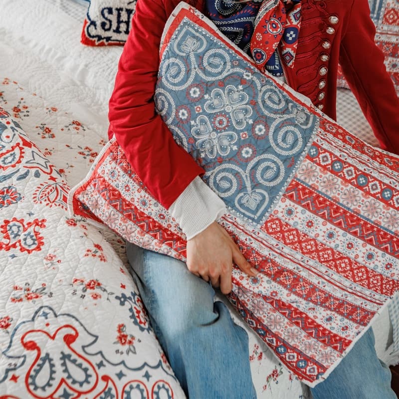 Boho Americana Cotton Reversible Quilt Set by JG Co. by Amie and Jolie Sikes - Twin - Twin XL - 2 Piece