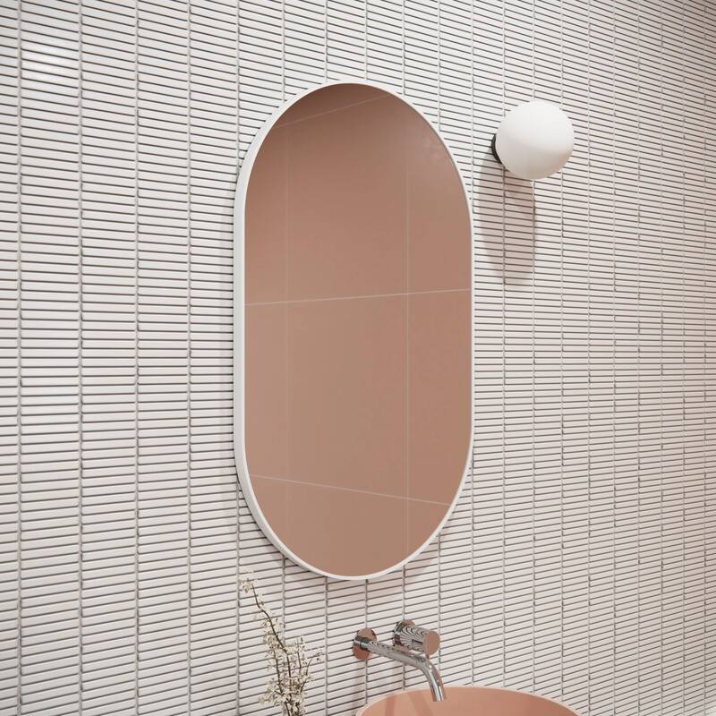 Glass Warehouse SF-PL-22X36 Inara 22" W x 36" H Contemporary Oval - White