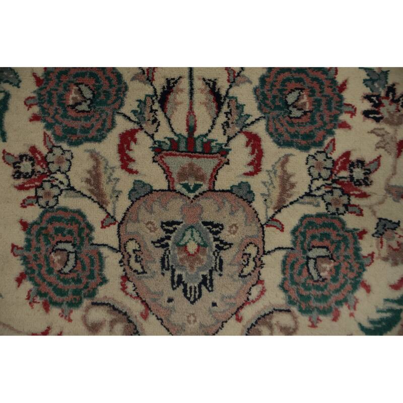 Hand Knotted Oriental 100% Wool Carpet Traditional Floral Beige & Ivories Aubusson Area Rug - 10' 5'' X 8' 2''