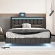 preview thumbnail 10 of 26, Floating Bed Frame with LED Lights and USB Charging,