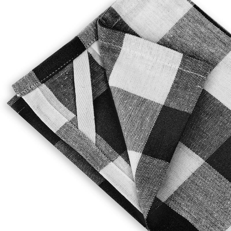 Fabstyles Country Check Cotton Kitchen Towel Set of 4 - 18x28