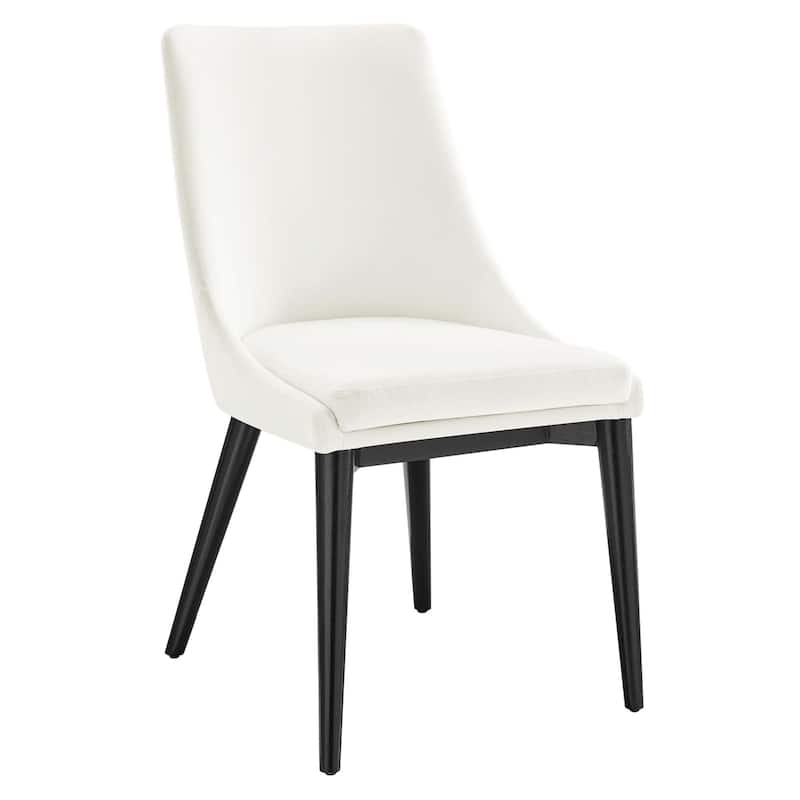 Viscount Performance Velvet Dining Chair - White