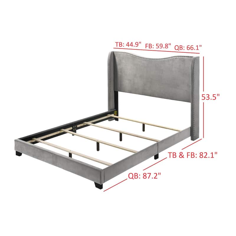 Kris Upholstered Wing Bed