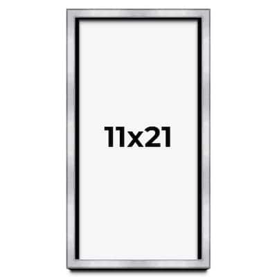 11x21 Shadow Box Frame Silver | 1.375 Inches Deep Real Wood