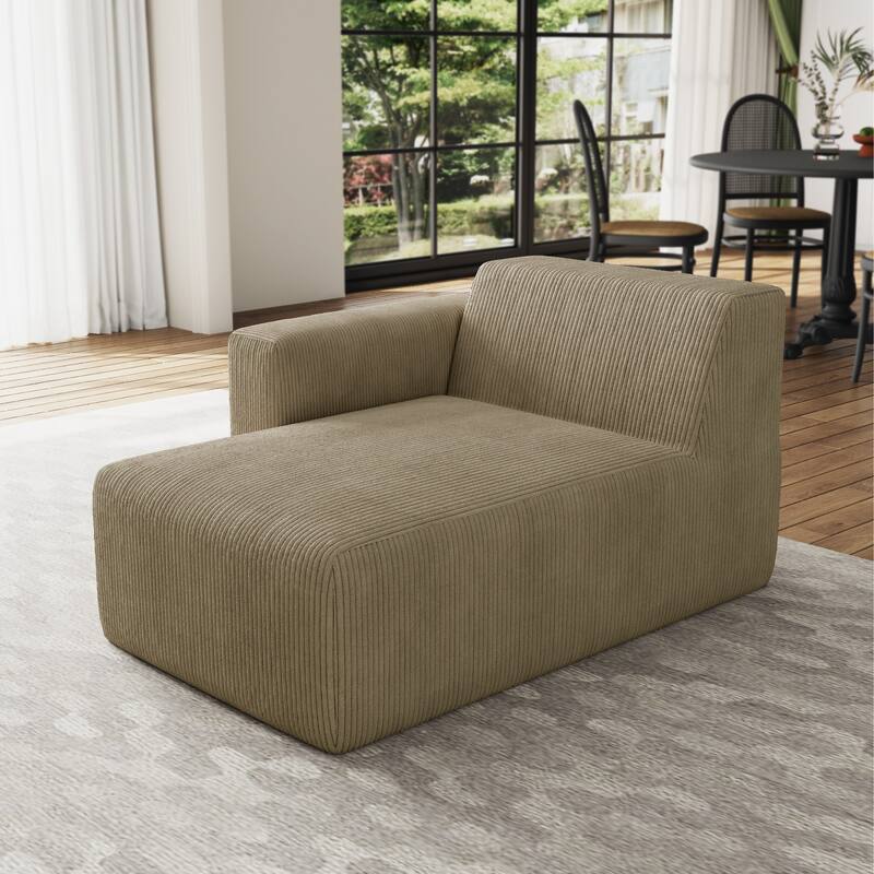 Indoor Modern Corduroy Chaise Lounge Couch