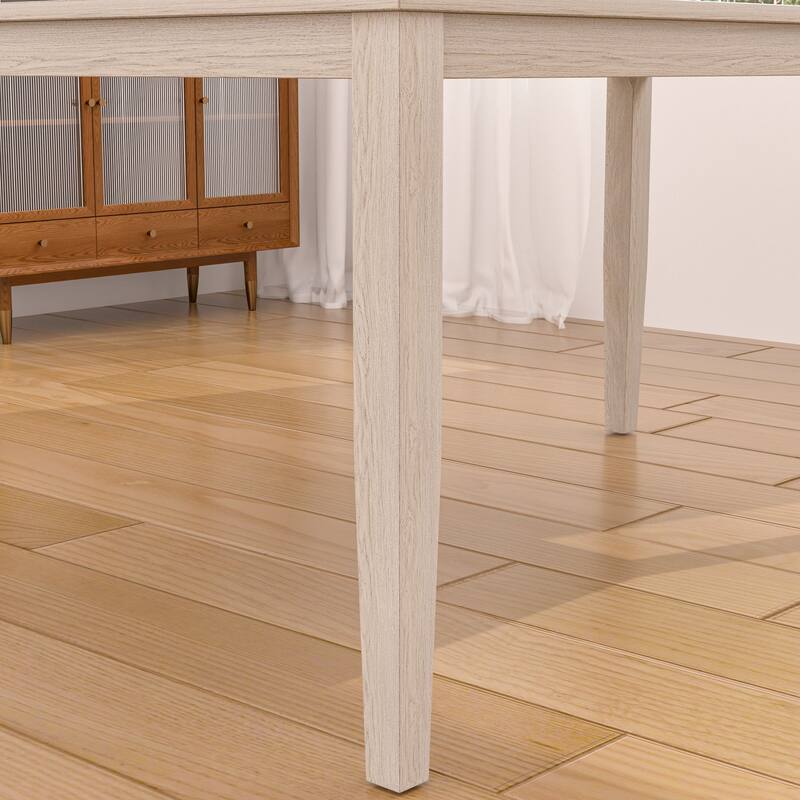 Javlergo 67 Inch Modern Wood Dining Table Solid Wood Rectangular Dining Table for Kitchen