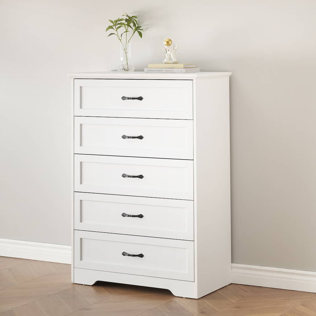5 Drawers Dresser, Tall Chest of Drawers with Deep Drawers