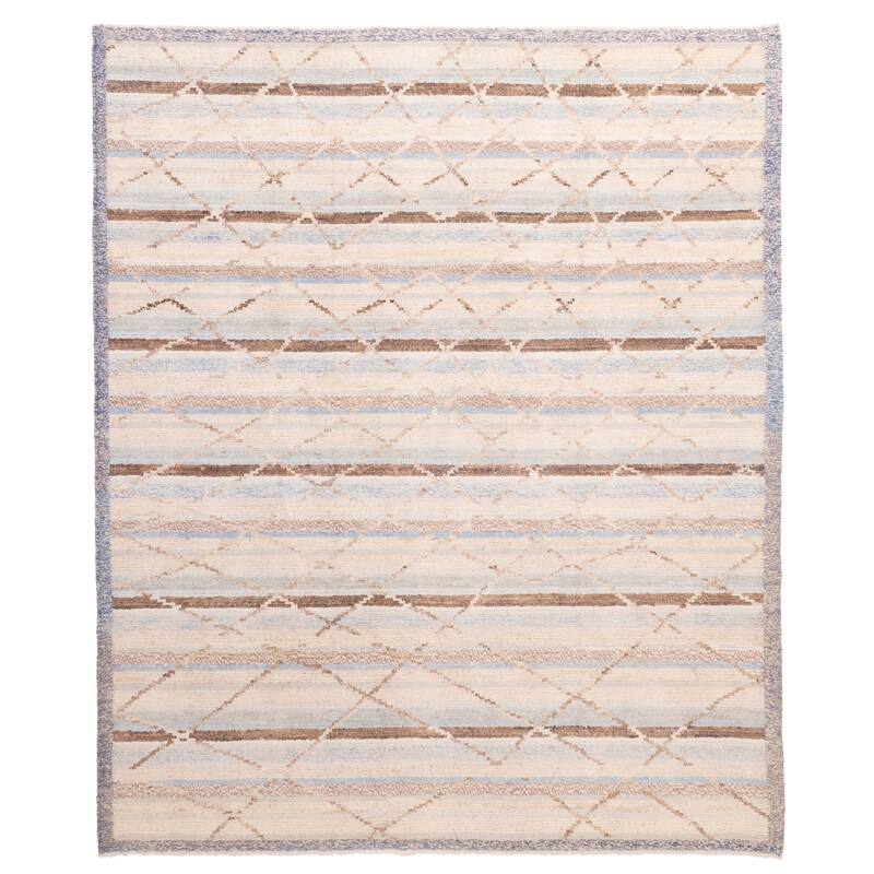 ECARPETGALLERY Hand-knotted Pak Finest Marrakesh Ivory Wool Rug - 8'1 x 9'8