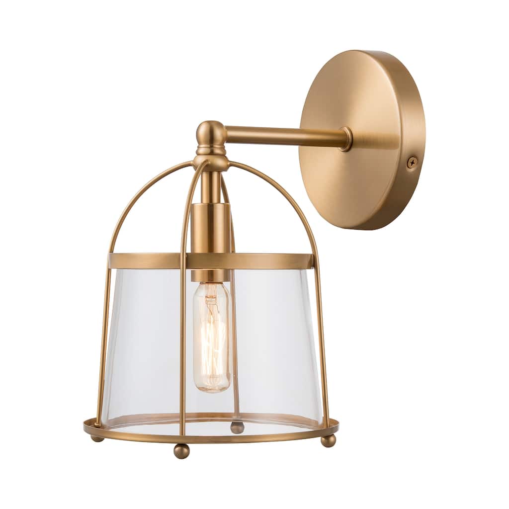 Elk Home Merrick Satin Brass With Clear Glass 1 Light Vanity Light