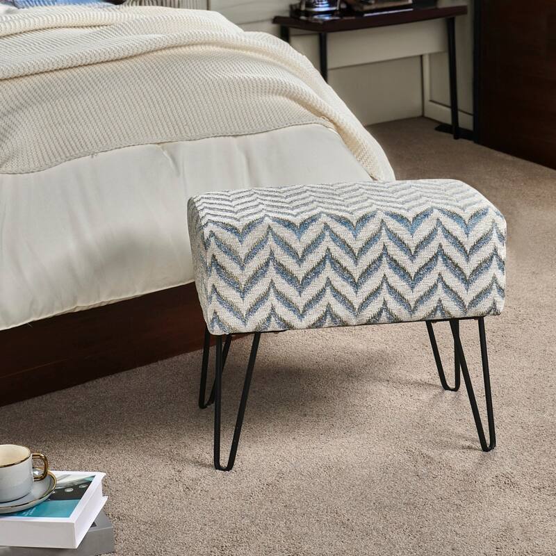 Jacquard Chenille Ottoman