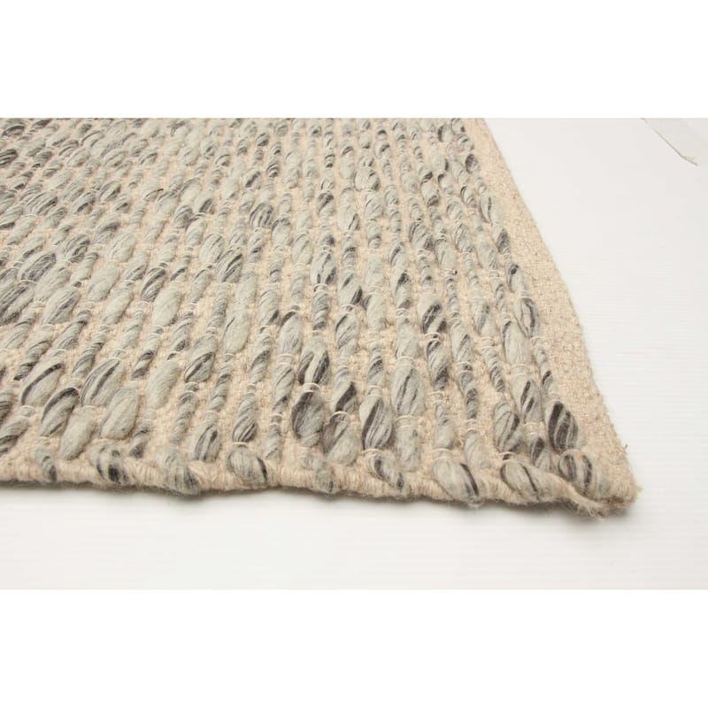 ECARPETGALLERY Braid weave Sienna Khaki Wool Rug - 5'4 x 7'7