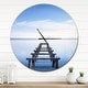 preview thumbnail 7 of 7, Designart 'Jetty Remains in Blue Lake' Oversized Lake House Wall CLock