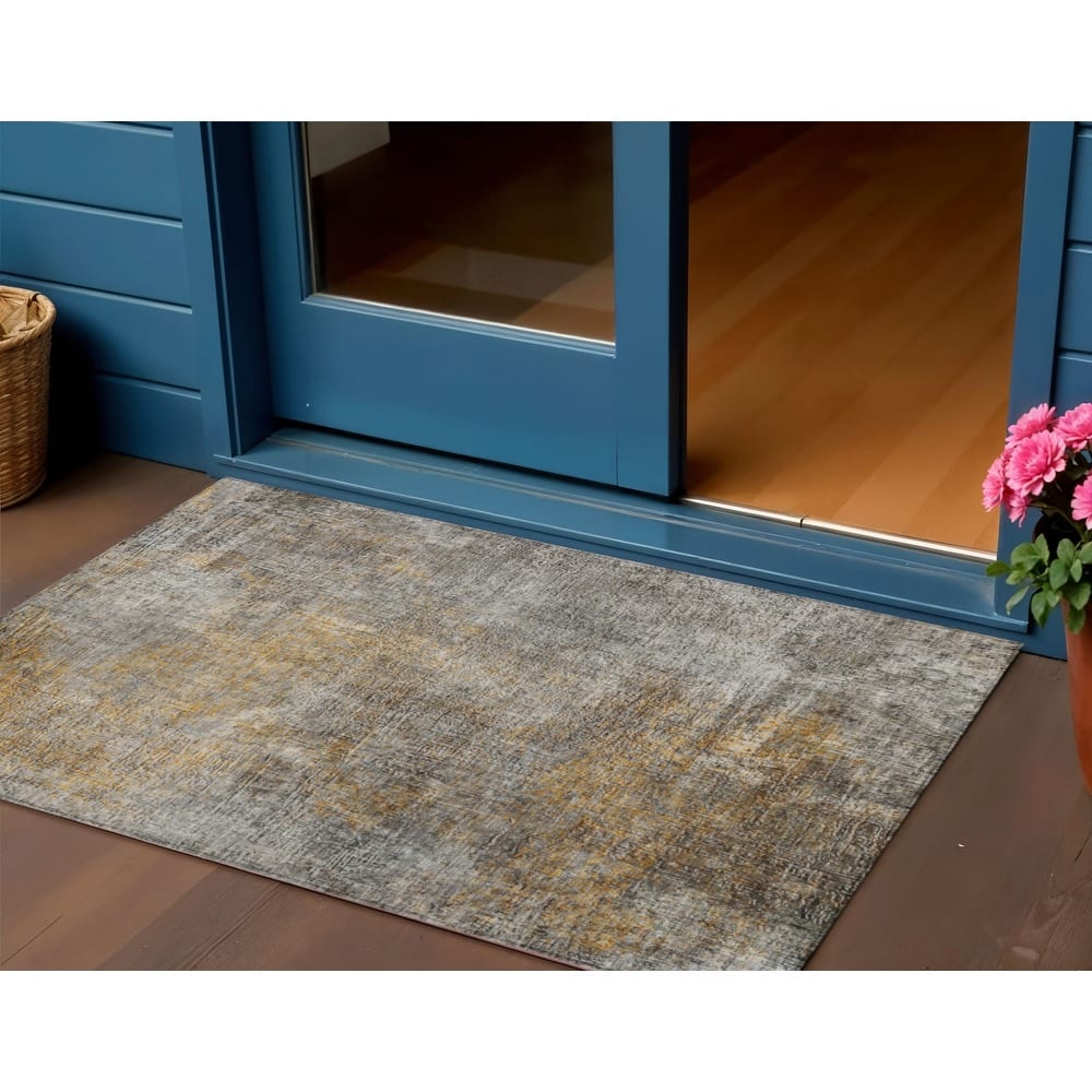 HomeRoots Abstract Transitional Rectangle Outdoor Rug