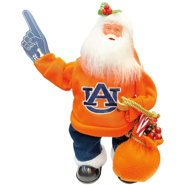 slide 1 of 1, NCAA 12" Auburn Animated/Musical Santa