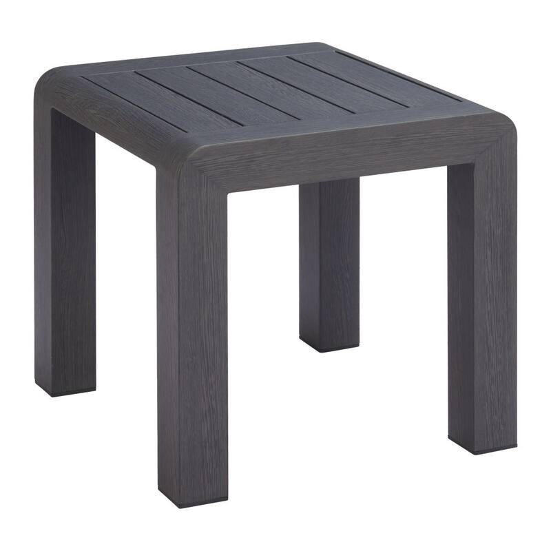 23" Black Aluminum Square Outdoor Side Table