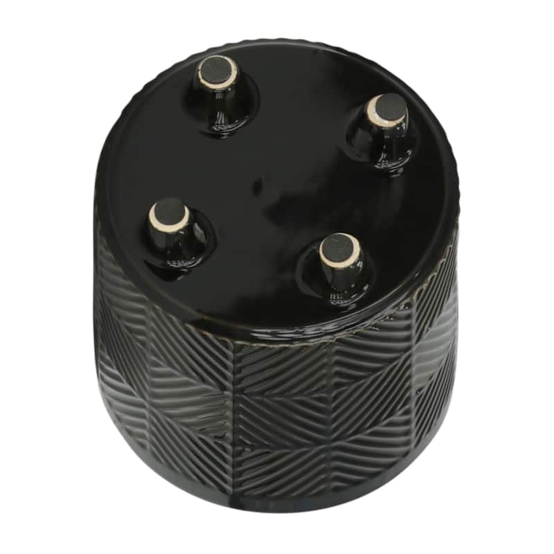 Ceramic Textured Footed Planters Set of 2 - 6" - 8"