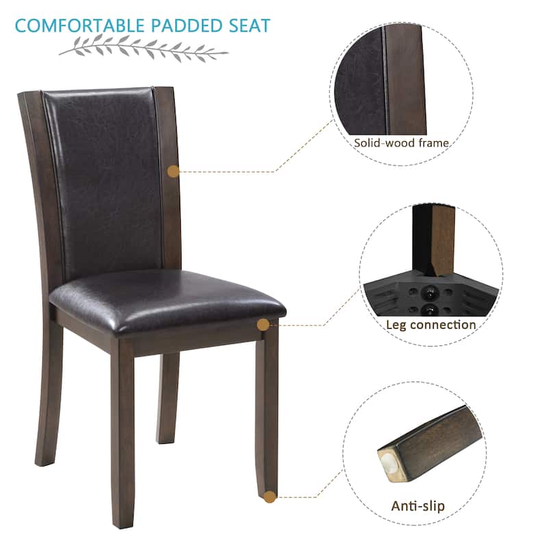 GDFStudio - Milo Modern Upholstered Wooden Dining Chairs, Foam Padded Seat & High Backrest, Set of 4 - 17"W