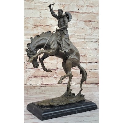 Bronco Buster Hot Cast Bronze Western Americana Decor Sculpture Statue Reproduction By Remington