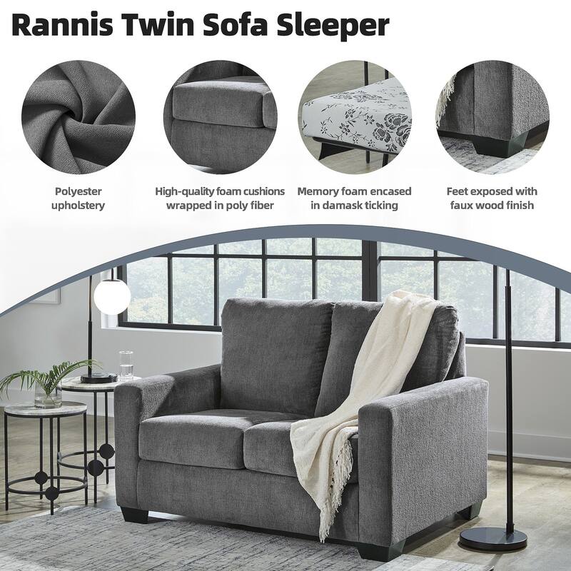 Signature Design by Ashley Rannis Sofa Sleeper - 54"W x 40"D x 39"H