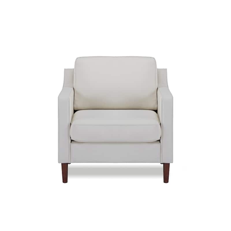 Artdeco Home - Sedona Modern Accent Chair, Faux Linen / Vegan Leather Armchair