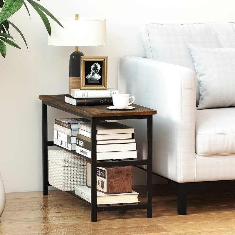 Gymax 3-Tier Shoe Rack Bench w/ Heavy Duty Metal Frame & 300 lbs Seat