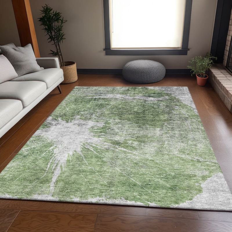 Premium Washable Super Soft Abstract Woodgrain Mayfield Rug - Aloe - 3' x 5' - Rectangle