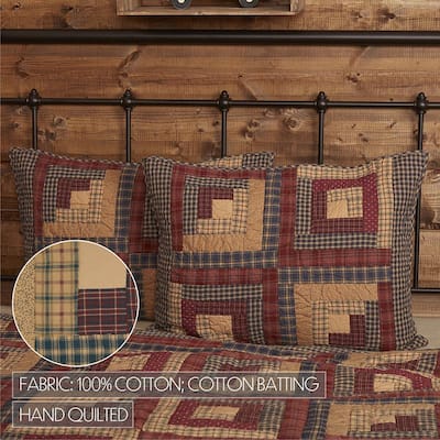 Red Rustic Bedding VHC Millsboro Sham Cotton Patchwork