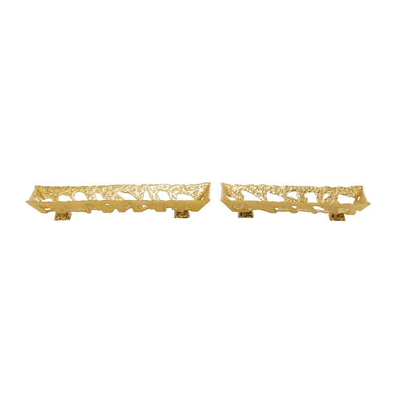 Stylish Aluminum Metal Tray (Set of 2) - Silver or Gold