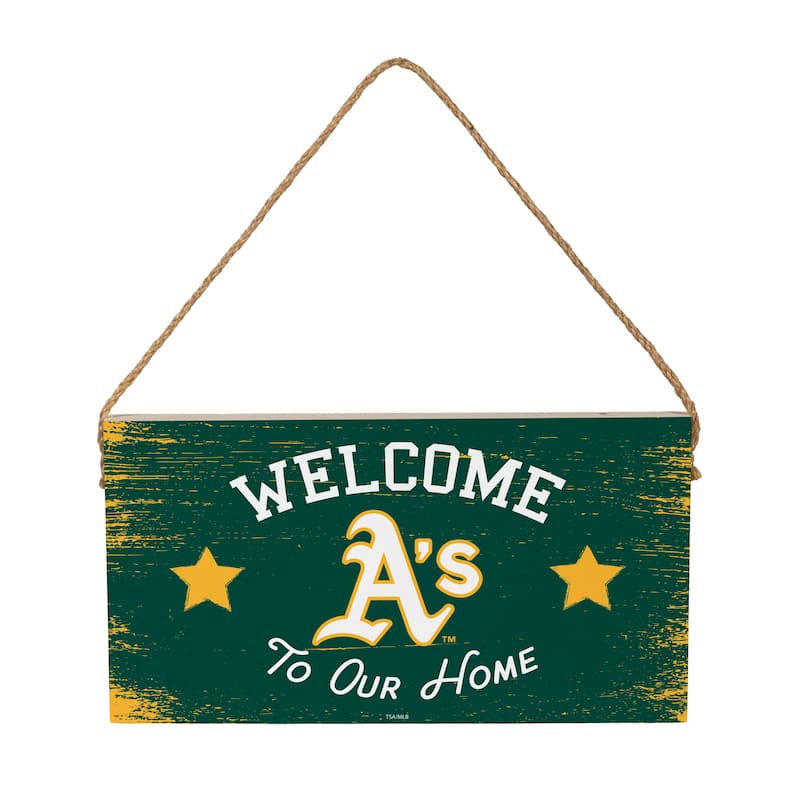 Athletics Wooden Door Decor Wall Sign - Multi-Color