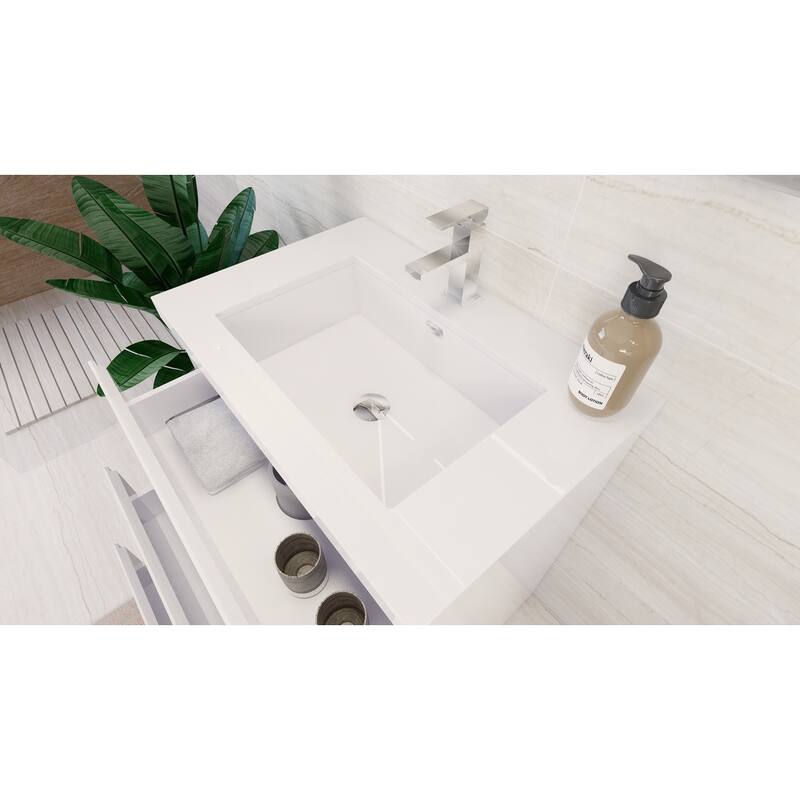 Aron 30'' Freestanding Vanity with Reinforced Acrylic Sink