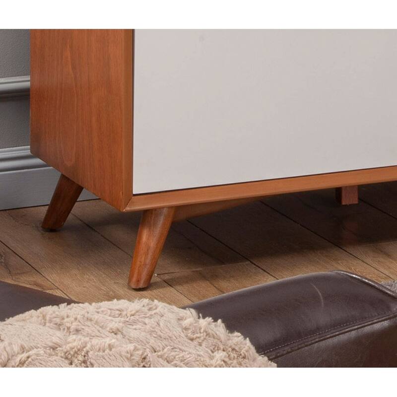Flynn Small Wood TV Console in Acorn-White