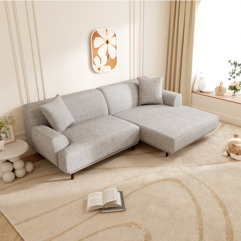 2-piece Sofa Couch Upholstered L-Shape Sectional Sofas Sets for Living Room