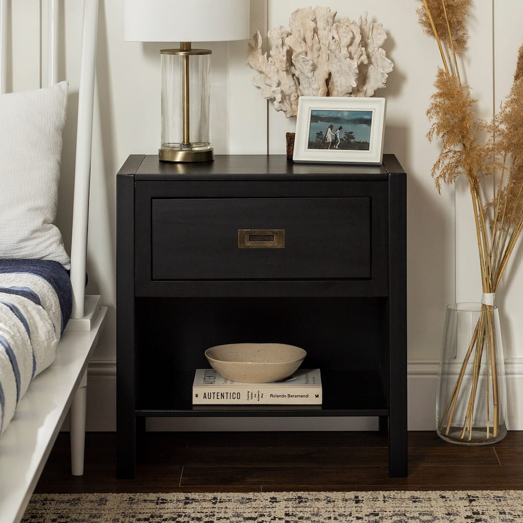 Walker Edison Solid Wood Modern 1-Drawer Nightstand