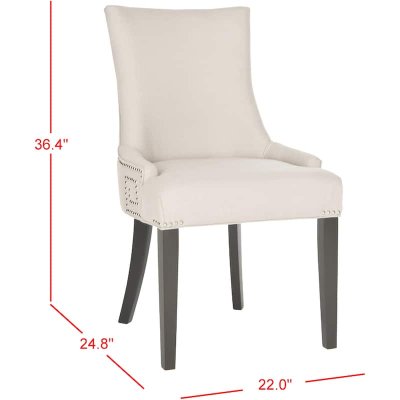 SAFAVIEH Louisa Taupe Linen Fabric Dining Chair (Set of 2) - 22.2" x 25.6" x 35.8" - 22"W x 26"D x 36"H