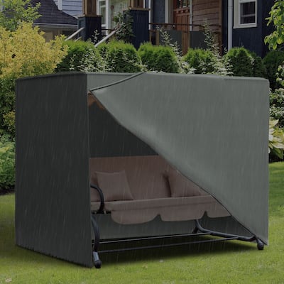 Outsunny All Weather Garden Patio Swing Chair Cover Waterproof Protector Anti-UV and PVC Coating 6.7ft x 4.1ft x 5.4ft