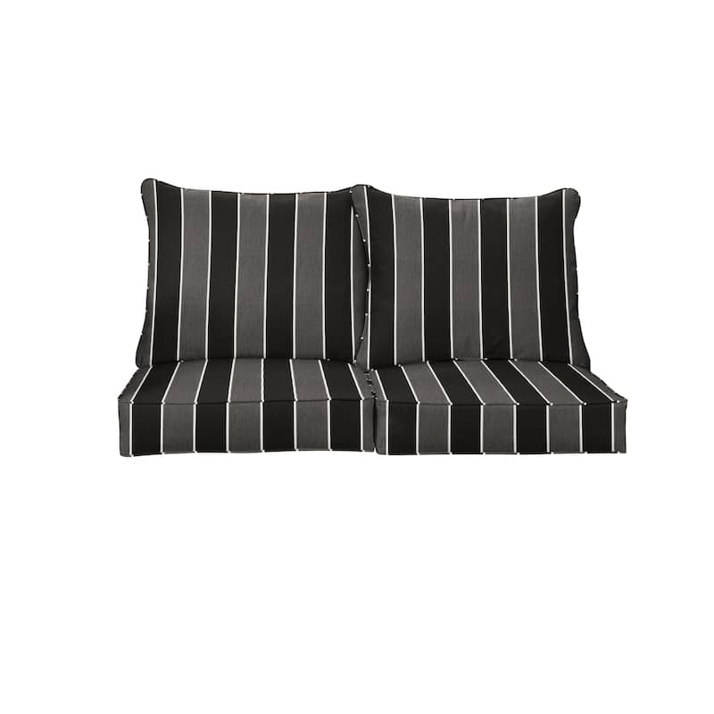 Sorra Home Sunbrella Outdoor Loveseat Pillow and Cushion Set - 29 in W x 27 in D x 5 in H - Peyton Granite
