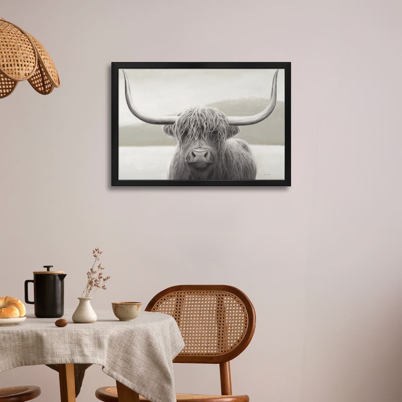 Highland Cow Neutral Premium Framed Poster by James Wiens