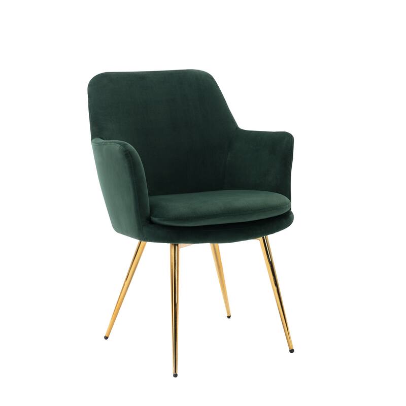 Porthos Home Gemma Velvet and Goldtone Metal Accent Chair - Green
