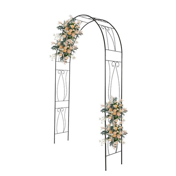 Kinbor Outdoor Garden Arch, Steel Arch Arbor for Climbing Vines and Plants, 7.6' High x 5' Wide, Outdoor Garden Lawn Backyard. Opens flyout.