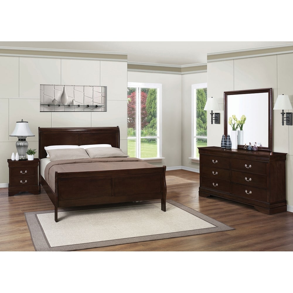 Louis Philippe Panel Bedroom Set Cappuccino