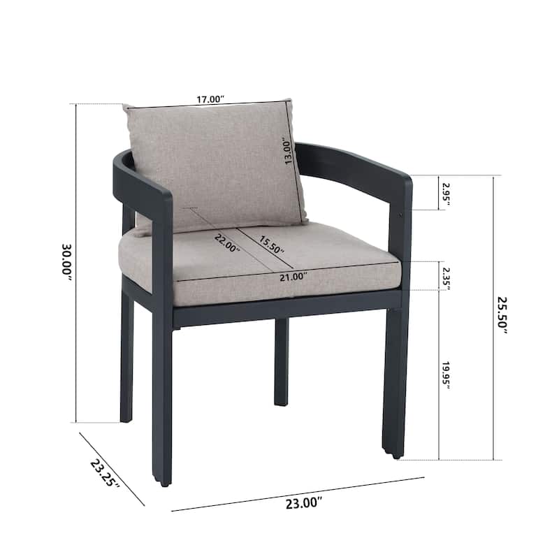 GDFStudio - Elko Aluminum Dining Chair with Cushion Set of 2