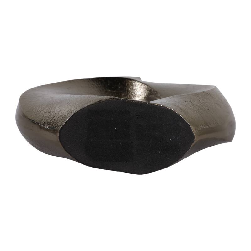 Artistic Metal Swirl Vase with Cut Out Center - Sculptural Flower Vase