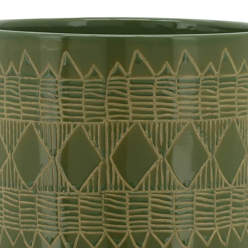 Sagebrook Home Ceramic Planters on Wood Stand