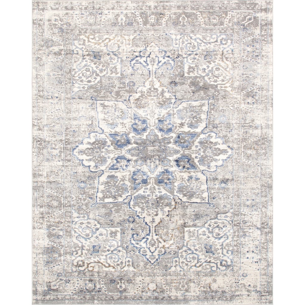 Pasargad Home Turkish Efes Design L. Grey Floral Area Rug