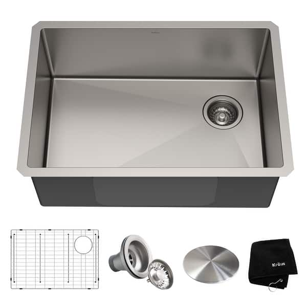 slide 1 of 16, KRAUS Standart PRO Stainless Steel 27 inch Undermount Kitchen Sink
