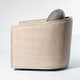 preview thumbnail 116 of 165, KINWELL 31"W Oak Frame Upholstered Swivel Barrel Armchair